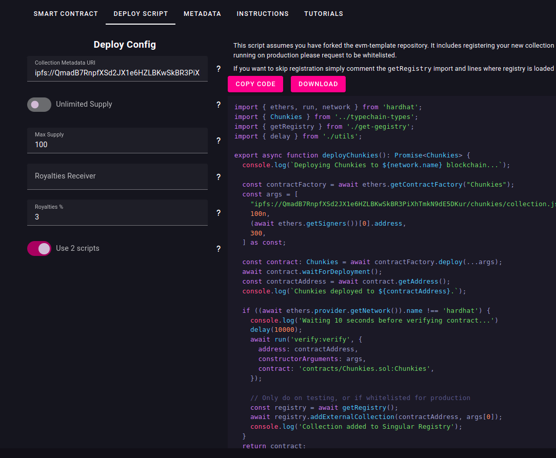 Wizard Chunkies Deploy Script Configuration